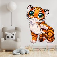 Niedlicher Tiger Wandsticker - Baby Kind Kleinkind Tier Deko Aufkleber Wiederverwendbar Vinyl Art Decor Für Junge Abnehmbare Wasserfeste von DecordsTM