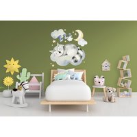 Süßer Schlafender Kinderzimmer Wandsticker - Sweet Dreams Cloud Kid Babyzimmer Deko Aufkleber Kinder Teddybär Abnehmbarer Hase Kinderaufkleber von DecordsTM