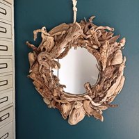 Wunderschöner Spiegel Aus Handverlesenen Treibhölzern 67 cm von DecorelaDesigns