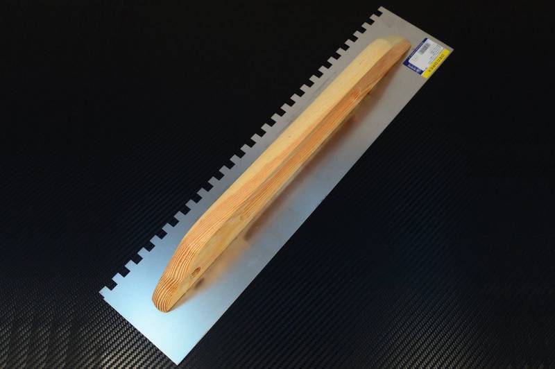 Decorex Maurerkelle Schweizer Aufziehplatte Glattekelle Zahnkelle Traufel Abzieher Kelle (10*10mm Zahne-St) von Decorex