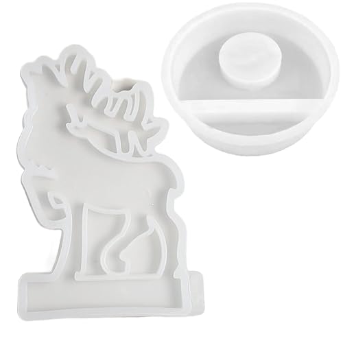 Decorhome Kerzenhalter-Form – wiederverwendbare Form für die Herstellung von Urlaubsdekorationen, Elchförmige Kerzenhalter-Form, Kerzenhalter-Form für Heimtischdekoration, Duftkerzenhalter-Form von Decorhome