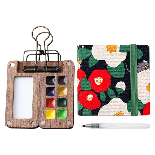 Decorhome Reise-Aquarell-Set – leichtes Aquarell-Malset, kleines Aquarell-Set, kleines Reise-Aquarell-Set, Taschen-Aquarell-Set für Outdoor, Zuhause, Schule von Decorhome