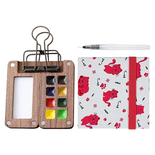 Decorhome Tragbares Aquarell-Set, vielseitiges Aquarell-Malset, Aquarellzubehör, kreatives Reise-Kunstzubehör, Taschen-Aquarell-Set für den Außenbereich, Zuhause, Schule von Decorhome