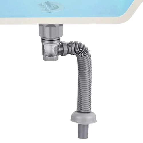 Flexibles Abflussrohr – Küchenspüle Ablaufschlauch | Anti-Verstopfungs-Stopper Spülbecken-Ablauflösung | Erweiterbares flexibles Rohr Waschbecken Ablaufschlauch | Horizontale Reihe Komplettes von Decorhome