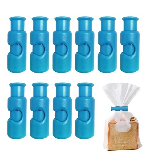 Frischhalte-Clips für Lebensmittelbeutel, feuchtigkeitsbeständig, einfach zu drücken und zu verriegeln, Brotbeutel-Clips, wiederverwendbare Federdichtungsclips für Lebensmittel, 10 Stück von Decorhome