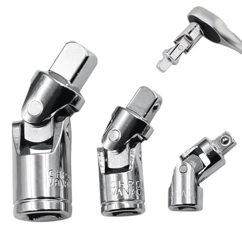 Gelenke - Stahl antreibbare Gelenkhülsen Set - Drehbarer Schwenkantriebsadapter Schwenksteckschlüsselsatz für Reparatur Modifikation von Decorhome