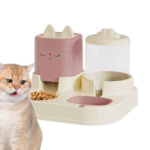 Katzen Futterautomat - Hunde Futterstation | Cartoon Katze Design Feeder | Doppelschalen mit Trinkflasche | Automatischer Pet Feeder für Katzen | Haustier Automatische Hundekaninchen Katzen Futterautomat - Hunde Futterstation | Cartoon Katze Design Feeder | Doppelschalen mit Trinkflasche | Automatischer Pet Feeder für Katzen | Haustier Automatische Hundekaninchen von Decorhome