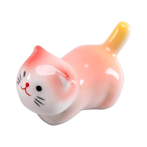 Katzen-Löffelablage – Keramik-Essstäbchenhalter, Schreibtisch-Ornament, niedliche Essstäbchenablage mit Katzenmotiv für den Esstisch, Mehrzweck-Katzenornamente aus Keramik zum Halten von Katzen-Löffelablage – Keramik-Essstäbchenhalter, Schreibtisch-Ornament, niedliche Essstäbchenablage mit Katzenmotiv für den Esstisch, Mehrzweck-Katzenornamente aus Keramik zum Halten von von Decorhome