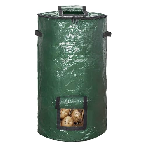 Komposteimerbeutel, zusammenklappbar, für den Hof, umweltfreundlicher Kompostbeutel mit Griffen, Gartenabfalleimer, hausgemachter Ferment-Pe-Tasche, Rasengartensäcke, Kartoffel-Pflanzsack von Decorhome