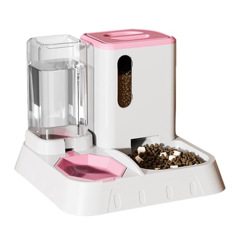 Pet Feeder – 2-in-1 transparenter automatischer Wasser- und Futterspender | 2,2 l Katzenfutterstation | Automatischer Katzenfutterspender | Rutschfester Futterspender mit großer Kapazität | von Decorhome