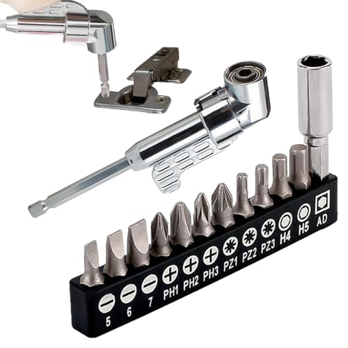 Rechtwinkliger Bohrer - 105° Vierkantbohreraufsatz | Multifunktionales Schraubendreher-Set für leichtes Bohren | Vielseitiges Winkelwerkzeug mit gebogenem Schraubendreher-Bit für von Decorhome