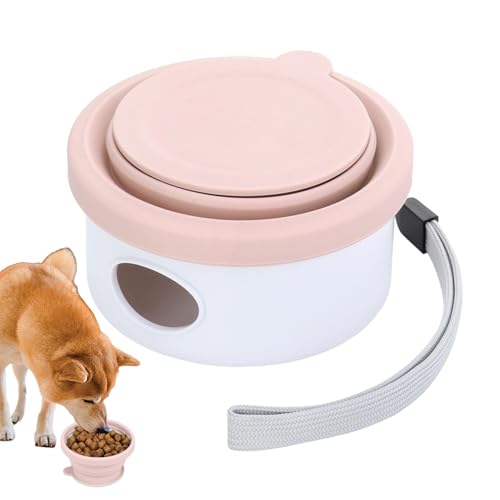 Reise-Hundenapf – 150 ml Faltbarer Silikon-Haustier-Snackschale mit Kotbeutelhalter, tragbarer Outdoor-Wassernapf für Rucksackreisen, Wandern, multifunktionaler Reise-Hundenapf mit Tasche von Decorhome