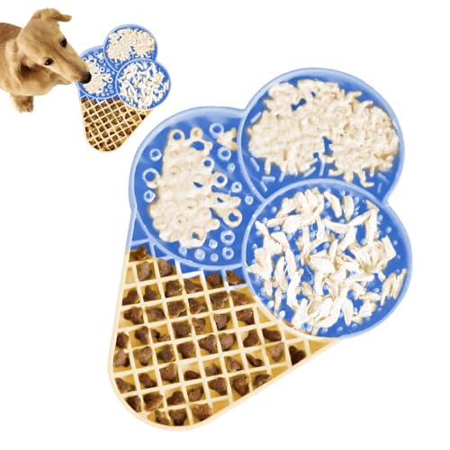 Slow Feeder Hundenapf - Eiscreme-Form Silikon Slow Eating Bowl für Hunde Katzen | Slow Feeder mit Saugnapf für Haustierbedarf | Verschleißfestes Design zur Förderung des langsamen Fressens Slow Feeder Hundenapf - Eiscreme-Form Silikon Slow Eating Bowl für Hunde Katzen | Slow Feeder mit Saugnapf für Haustierbedarf | Verschleißfestes Design zur Förderung des langsamen Fressens von Decorhome