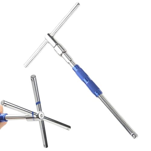 T-Griffschlüssel – Flexibler Schraubenschlüssel mit abnehmbarem T-Griff für Steckschlüsseleinsatz, hohe Reichweite, hochfester Schraubenschlüssel für Reifenersatz, Autowartung, 360° von Decorhome