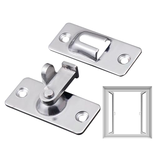 Türriegel, tragbares Scheunentürschloss, Scheunentürriegel, Edelstahl-Schiebetürriegel für Haustiertüren, Hotels, rechtwinkliges Scheunentürschloss, stanzfreie Türschnalle, altmodisch von Decorhome