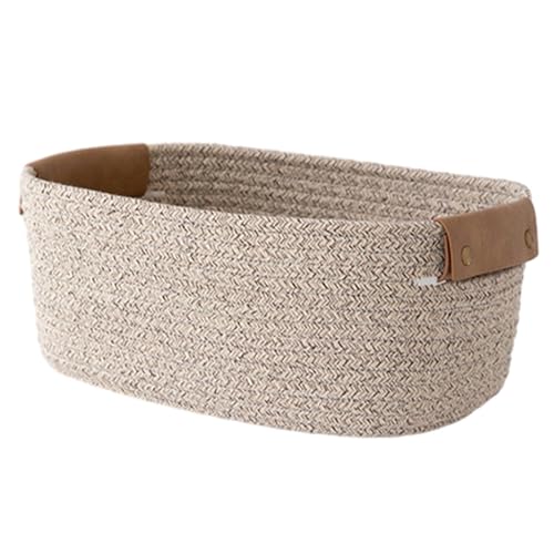 Wäschekorb – Aufbewahrungskorb aus Baumwollseil, rechteckiger Baumwollseil, gewebter Korb mit Griff, Spielzeug-Aufbewahrungskorb, waschbarer Deckenkorb, großer Wäschekorb, Organizer für Kleidung Wäschekorb – Aufbewahrungskorb aus Baumwollseil, rechteckiger Baumwollseil, gewebter Korb mit Griff, Spielzeug-Aufbewahrungskorb, waschbarer Deckenkorb, großer Wäschekorb, Organizer für Kleidung von Decorhome