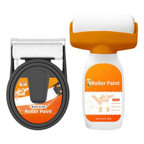 Wandreparatur-Rollerfarbe – Umweltfreundliche Latexfarbe mit Rollpinsel | Wasserbasierte weiße Farbe für Wandreparatur | Selbstbürstende Walze für Innenhaushaltswand Dekontamination Weißwand von Decorhome
