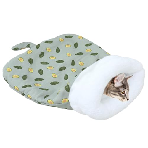 Warming Burrow Katzenbett – Kätzchen-Kuschelsack | Haustier-Versteck | Katzen-Sicherheitshöhle für Hunde, Welpen, Haustiere | gemütlicher Herbst-Winter-Haustierschlafsack | Lamm-Fleece warm von Decorhome