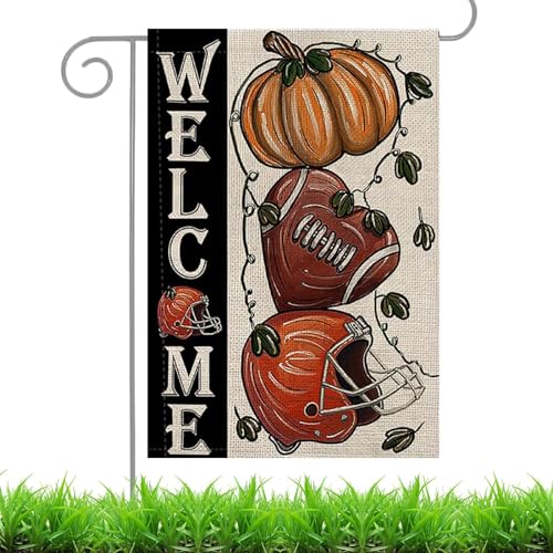 Willkommens-Kürbis-Herbstflagge – Herbstgarten, Willkommens-Erntedank-Kürbis-Flagge – Willkommensflagge für Hof, Garten, Outdoor, Hof von Decorhome
