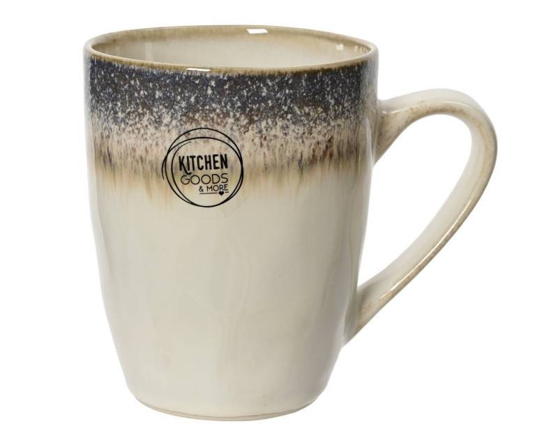 Decoris season decorations Becher, Keramik, Tasse Steingut Becher mit Henkel 11cm Beige / Blau von Decoris season decorations