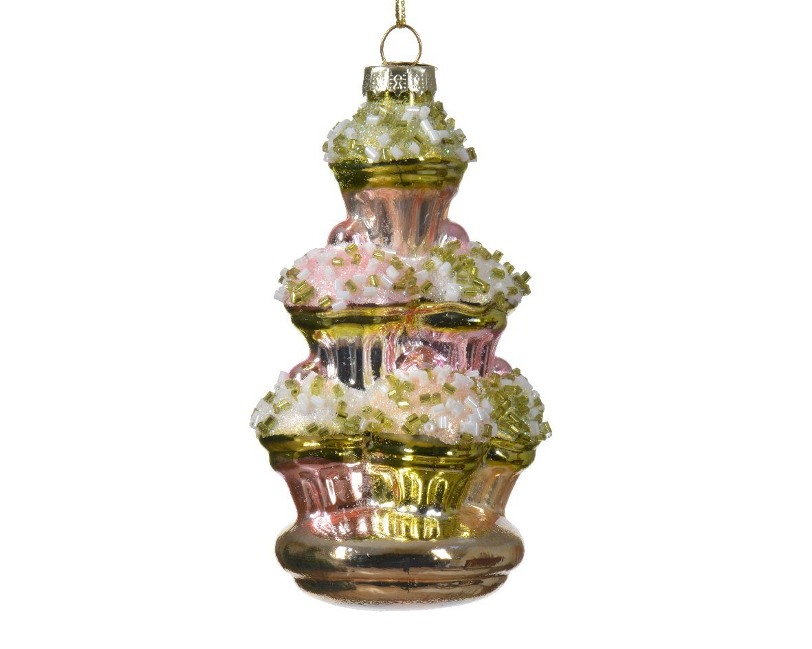 Decoris season decorations Christbaumschmuck, Christbaumschmuck Glas Cupcakes 11cm rosa gold weiß von Decoris season decorations