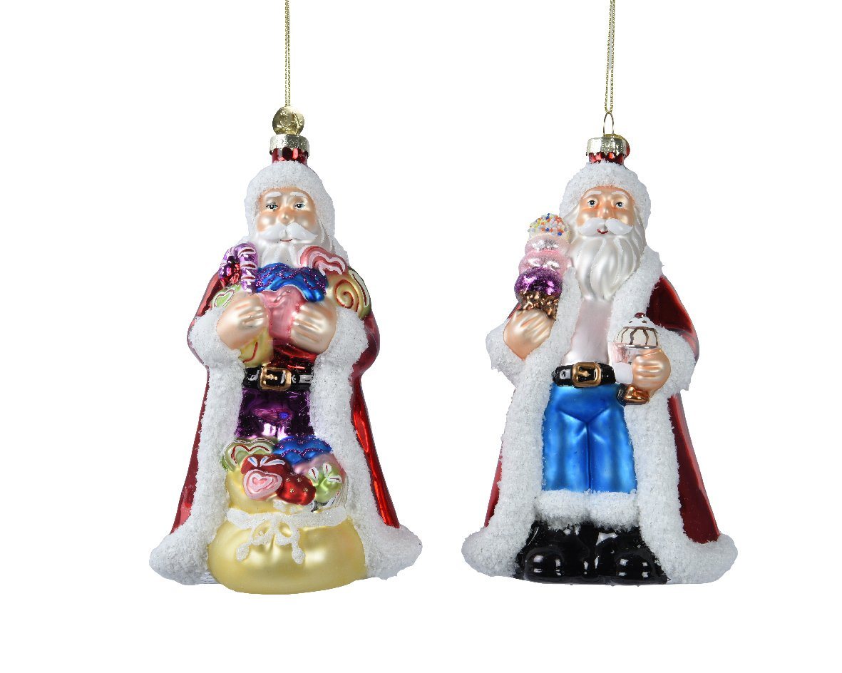 Decoris season decorations Christbaumschmuck, Christbaumschmuck Glas Weihnachtsmann 16cm, 1 Stück sortiert - Bunt von Decoris season decorations