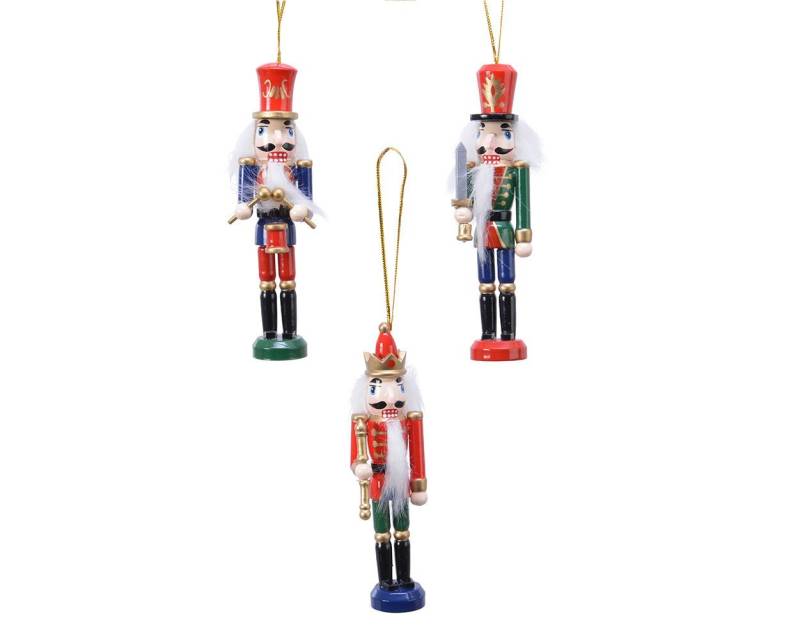 Kaemingk Christbaumschmuck, Christbaumschmuck Nussknacker Holz 12cm bunt, 1 Stück sortiert von Kaemingk