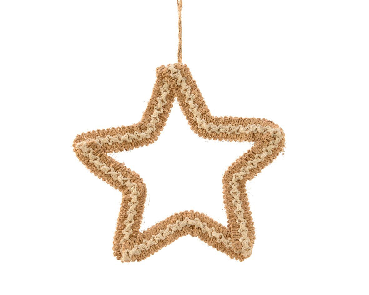 Decoris season decorations Christbaumschmuck, Christbaumschmuck Stern aus Jute 15cm natur von Decoris season decorations