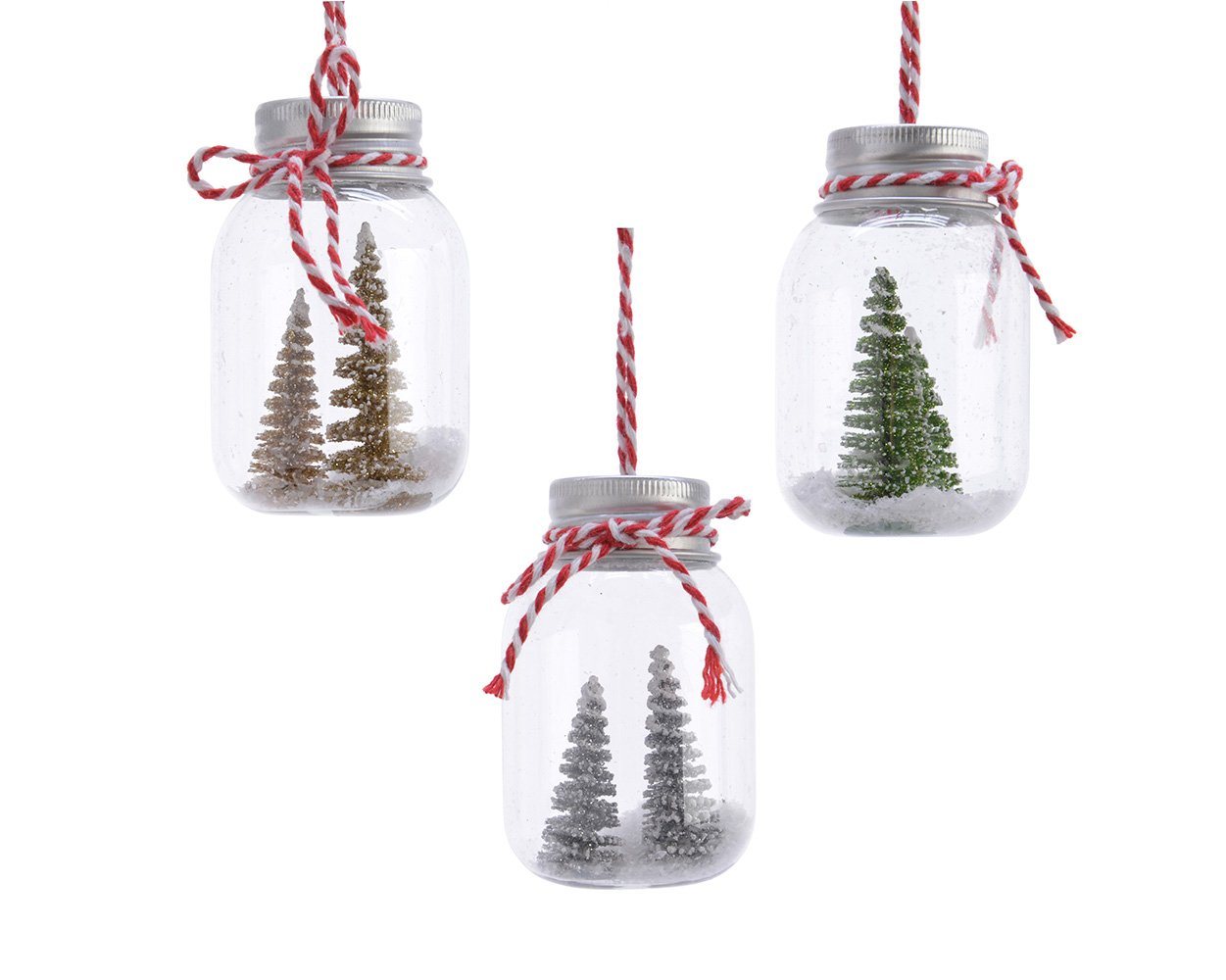 Kaemingk Christbaumschmuck, Christbaumschmuck Tannenbaum im Einmachglas 7cm klar, 1 Stück sortiert von Kaemingk