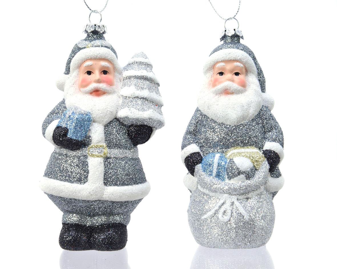 Decoris season decorations Christbaumschmuck, Christbaumschmuck Weihnachtsmann Kunststoff 12cm blau 1 Stück sortiert von Decoris season decorations