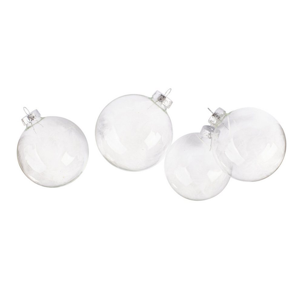 Decoris season decorations Christbaumschmuck Christbaumkugeln - mit Federn - aus Glas - 4 Stück Decoris season decorations Christbaumschmuck Christbaumkugeln - mit Federn - aus Glas - 4 Stück von Decoris season decorations