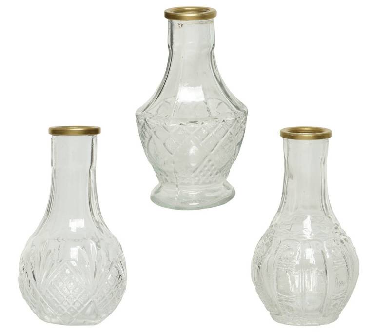 Decoris season decorations Dekovase, Vase Glas mit Goldrand 11.5cm, 1 Stück sortiert von Decoris season decorations