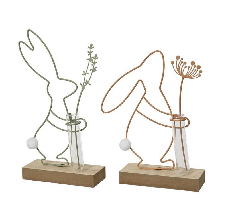 Decoris season decorations Dekovase Metallhase mit Glasvase - ca. 14 x 5 x 24 cm - 1 Stück Decoris season decorations Dekovase Metallhase mit Glasvase - ca. 14 x 5 x 24 cm - 1 Stück von Decoris season decorations