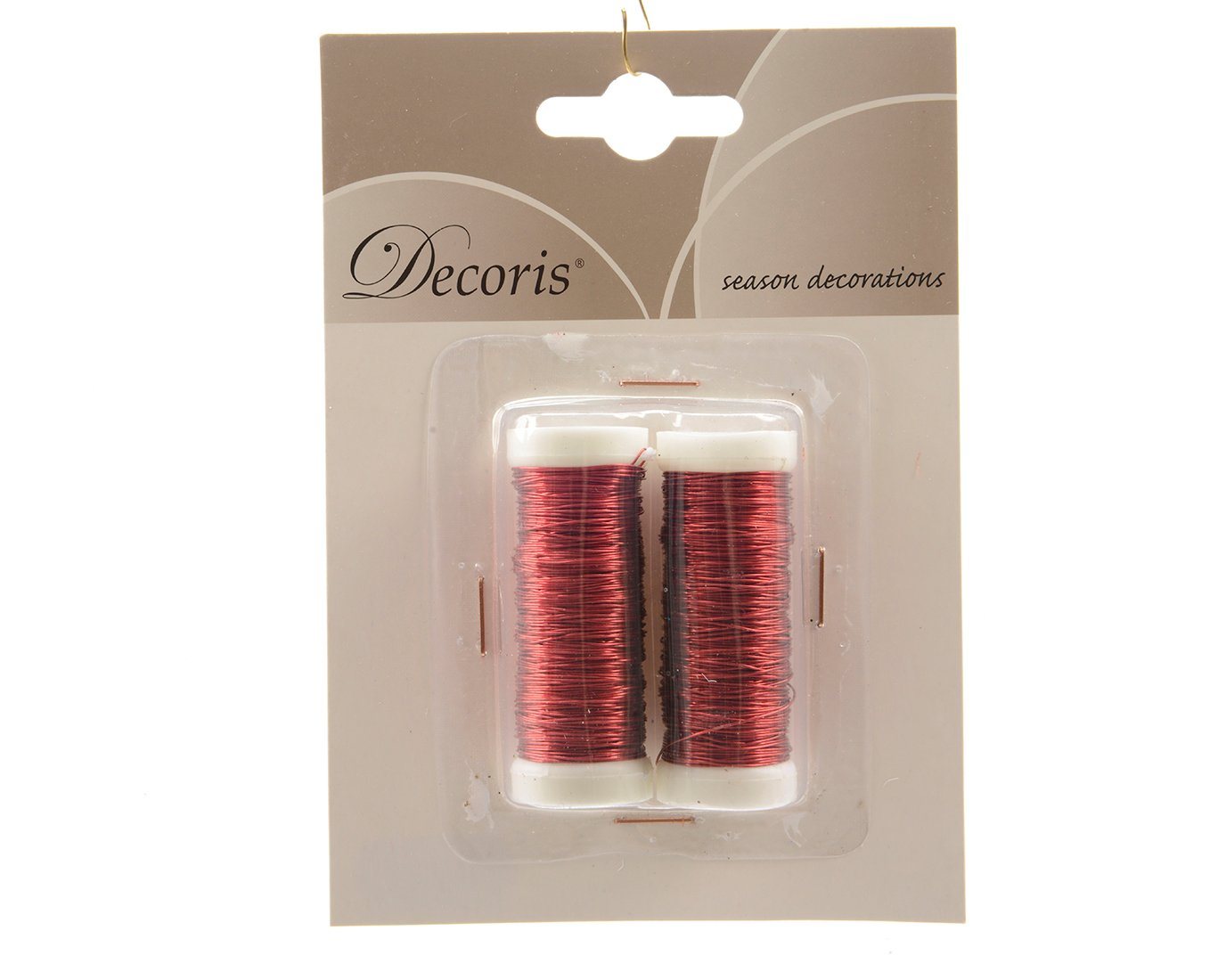 Decoris season decorations Draht, Basteldraht 0,3mm Eisen lackiert 30m 2er Set Rot von Decoris season decorations