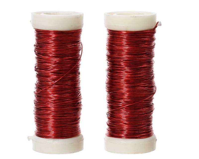 Kaemingk Season Decorations (KSD) Draht, Basteldraht 0,3mm Eisen lackiert 30m 2er Set Rot von Kaemingk Season Decorations (KSD)