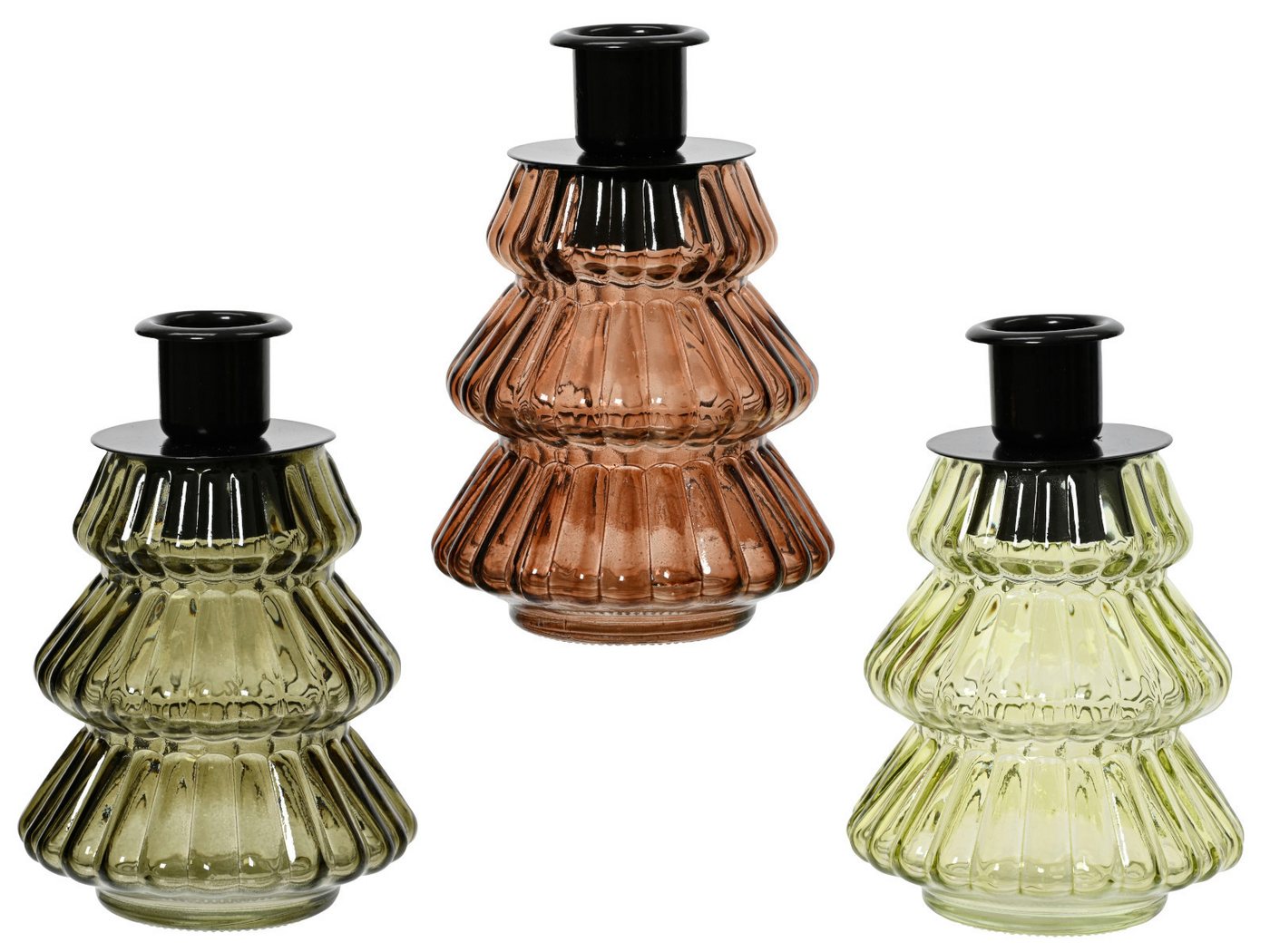 Decoris season decorations Kerzenhalter Kerzenhalter Glas mehrfarbig sortiert 12cm (1 Stück) von Decoris season decorations