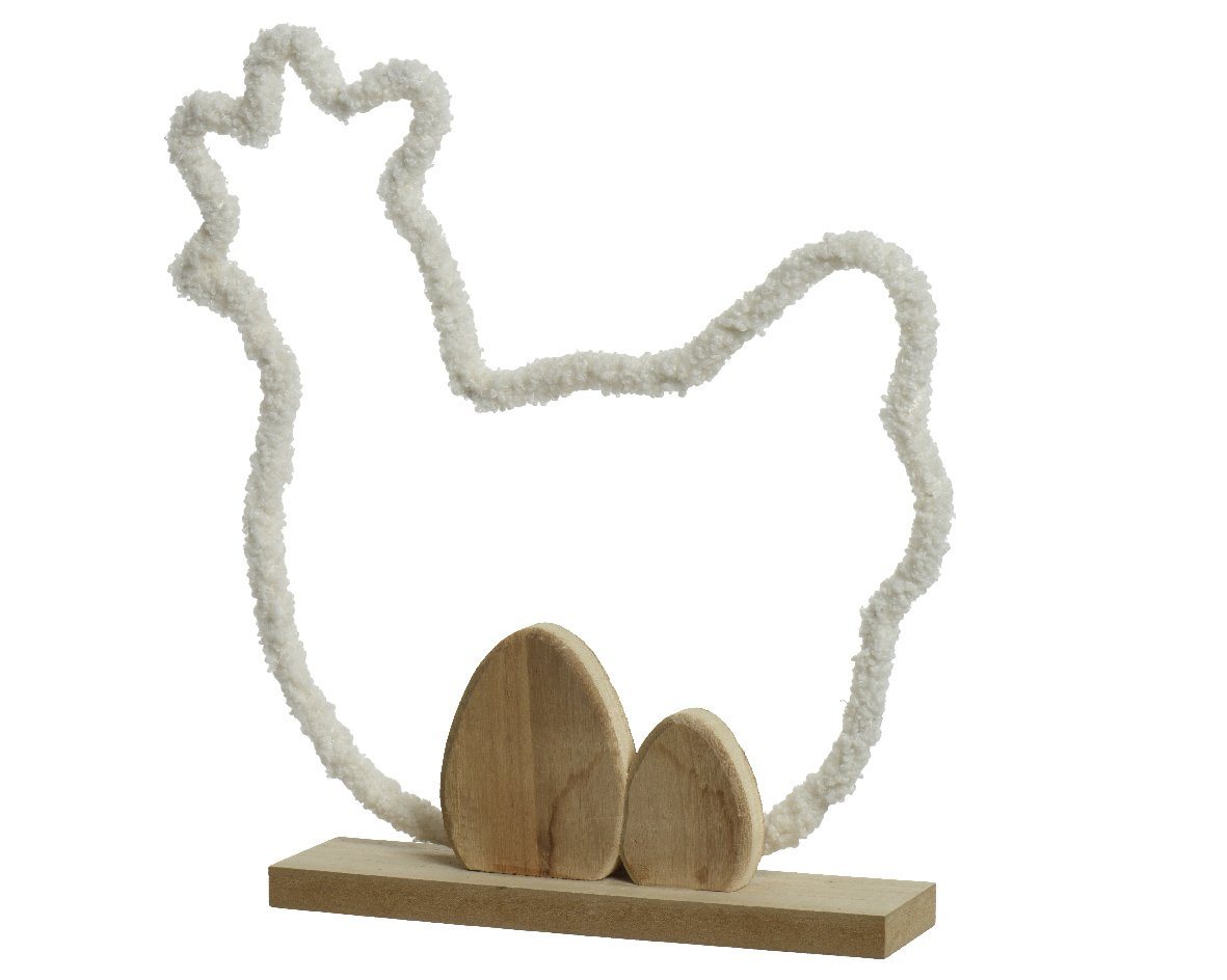 Decoris season decorations Osterhase, Deko Aufsteller Huhn 27x32cm natur braun / weiß von Decoris season decorations