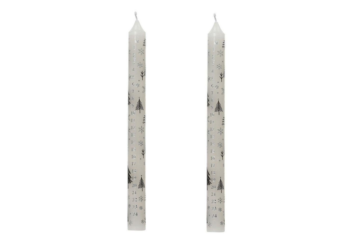 Kaemingk Spitzkerze, Spitzkerzen Paraffin 25cm mit Weihnachts-Countdown 2er Set Weiß Kaemingk Spitzkerze, Spitzkerzen Paraffin 25cm mit Weihnachts-Countdown 2er Set Weiß von Kaemingk