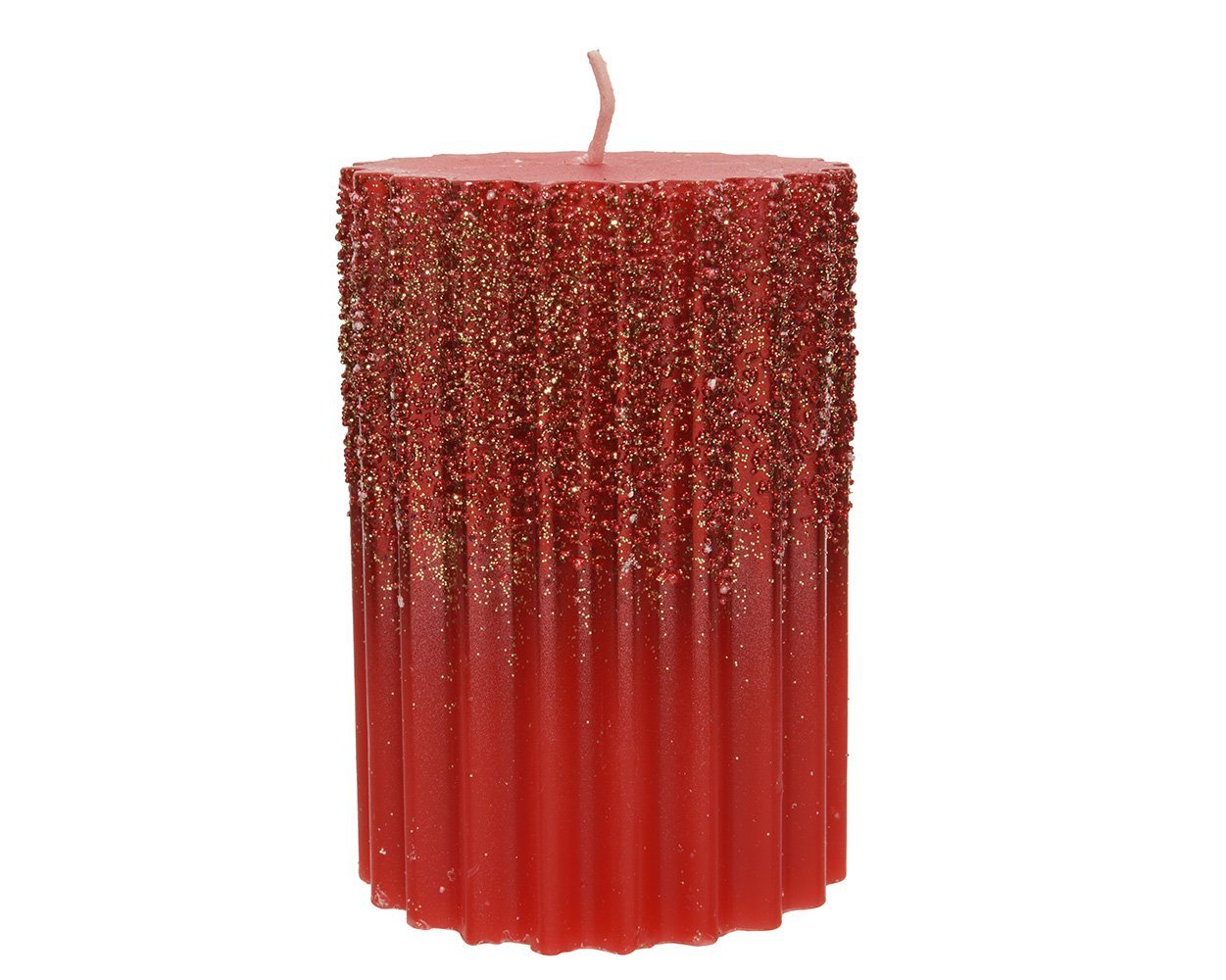 Kaemingk Stumpenkerze, Stumpenkerzen Wachs mit Rillen / Glitzer 7 x 10cm - Weihnachtsrot Kaemingk Stumpenkerze, Stumpenkerzen Wachs mit Rillen / Glitzer 7 x 10cm - Weihnachtsrot von Kaemingk