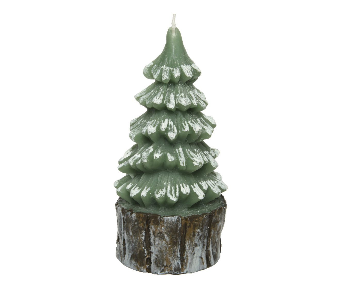Decoris season decorations Stumpenkerze, Weihnachtskerzen Tannenbaum Wachs 5 x 10cm grün / weiß von Decoris season decorations