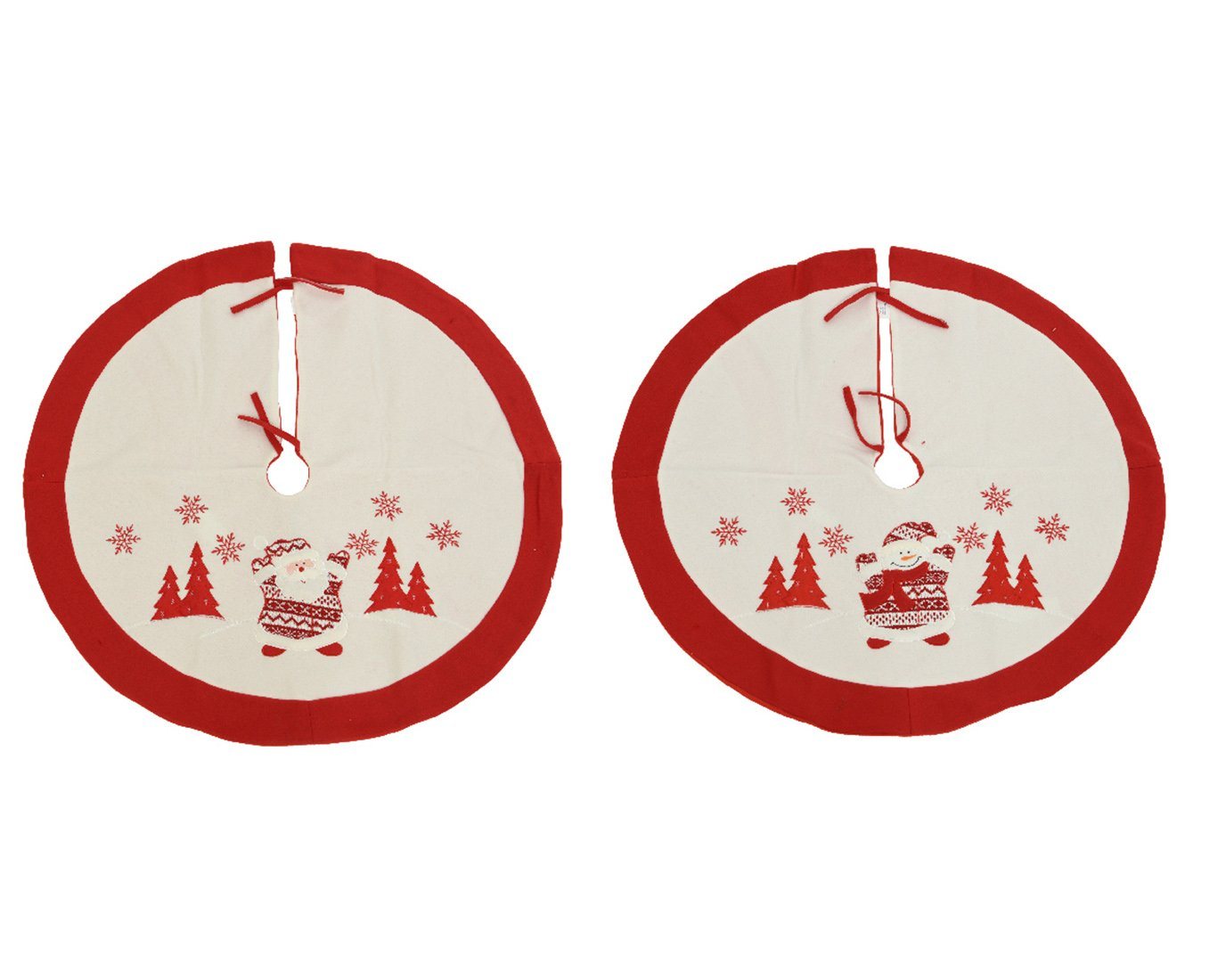 Decoris season decorations Weihnachtsbaumdecke, Weihnachtsbaumdecke Filz mit Schneemann / Santa 90cm rot 1 Stück sort. von Decoris season decorations