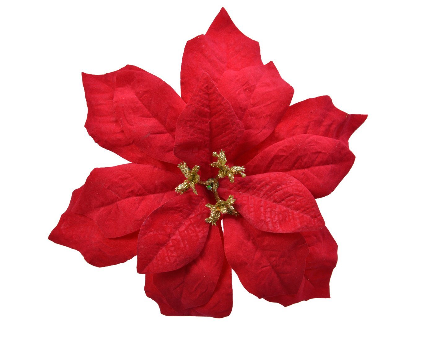 Decoris season decorations Weihnachtsbaumklammer, Weihnachtsstern Samt - Blume auf Clip 16cm rot von Decoris season decorations