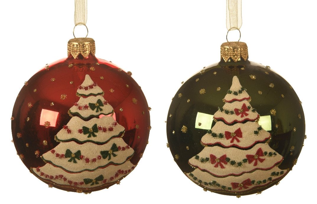 Decoris season decorations Weihnachtsbaumkugel Kugel Glas glanz Baum sortiert 8 cm (1 StŸck) von Decoris season decorations