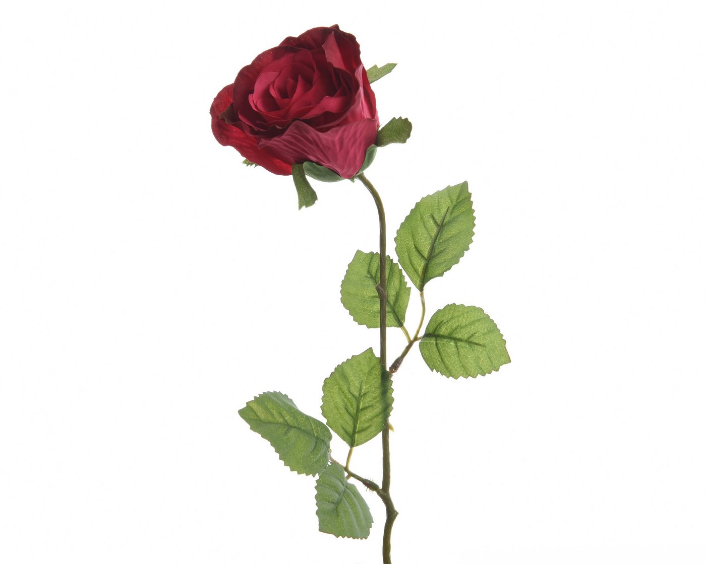 Kunstblume, Decoris season decorations, Künstliche Rose mit Stiel 45cm Polyester - Fuchsia von Decoris season decorations