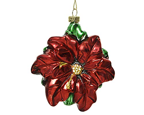 Decoris Christbaumschmuck Kunststoff 11cm Weihnachtsstern Blume Pflanze Weihnachtskugeln bruchsicher rot von Decoris