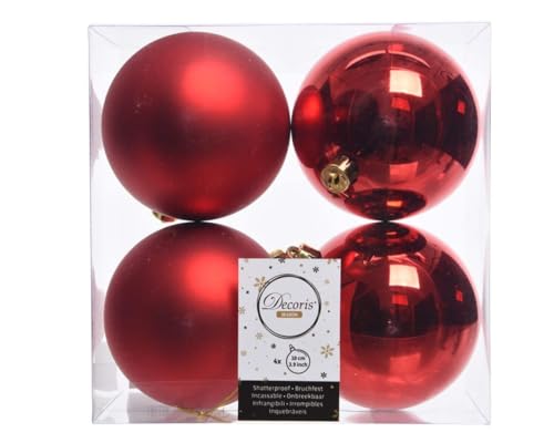 Bruchsichere Kugeln., Rosso (Rot), Pack of 4 x 100mm Bruchsichere Kugeln., Rosso (Rot), Pack of 4 x 100mm von Decoris