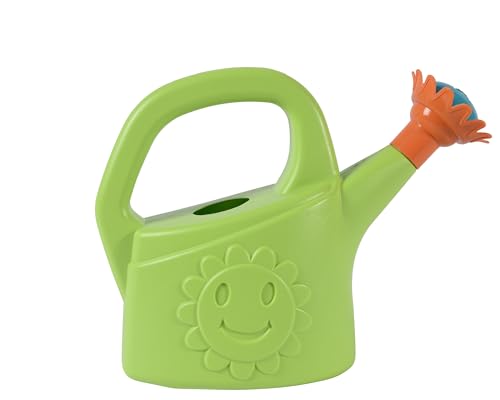 Decoris Gießkanne Zimmerpflanzen Balkon & Garten 1,5l Grün - Kunststoff - Kleines Geprägtes Gießgefäß - Spritzkrug Spritzkanne Kindergießkanne - Perfekt für Kinder - Watering Can Outdoor & Wohnung von Decoris