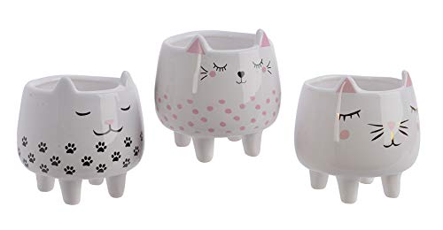 Decoris Katze Blumentopf 8x10cm 1 Stück Sortiert von Decoris
