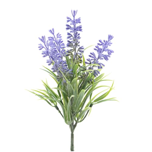 Decoris Kunstblumen Blütenzweig Lavendel 26cm lila grün - Lavendelzweig Kunstzweige künstliche Blumen von Decoris