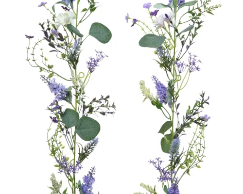Decoris Kunstblumen Wildblumen Girlande 180cm x 1 Stück Sortiert künstliche Blumen Blumengirlande Dekoblumen Hängedeko von Decoris